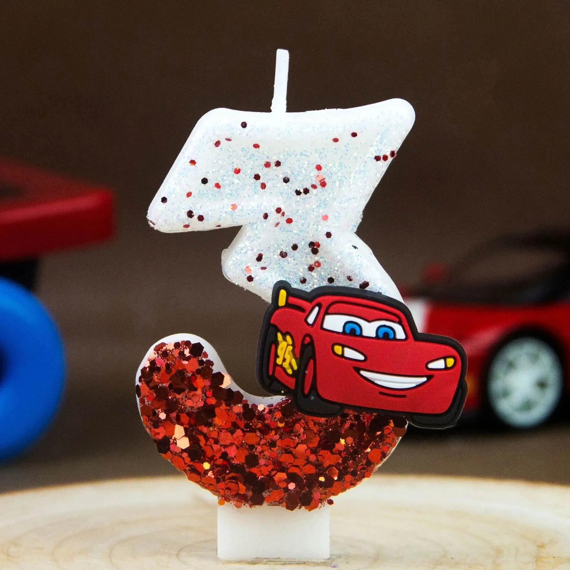 Lighting Mcqueen Decor - Lilin Digital 0-9 Balap Lightning McQueen