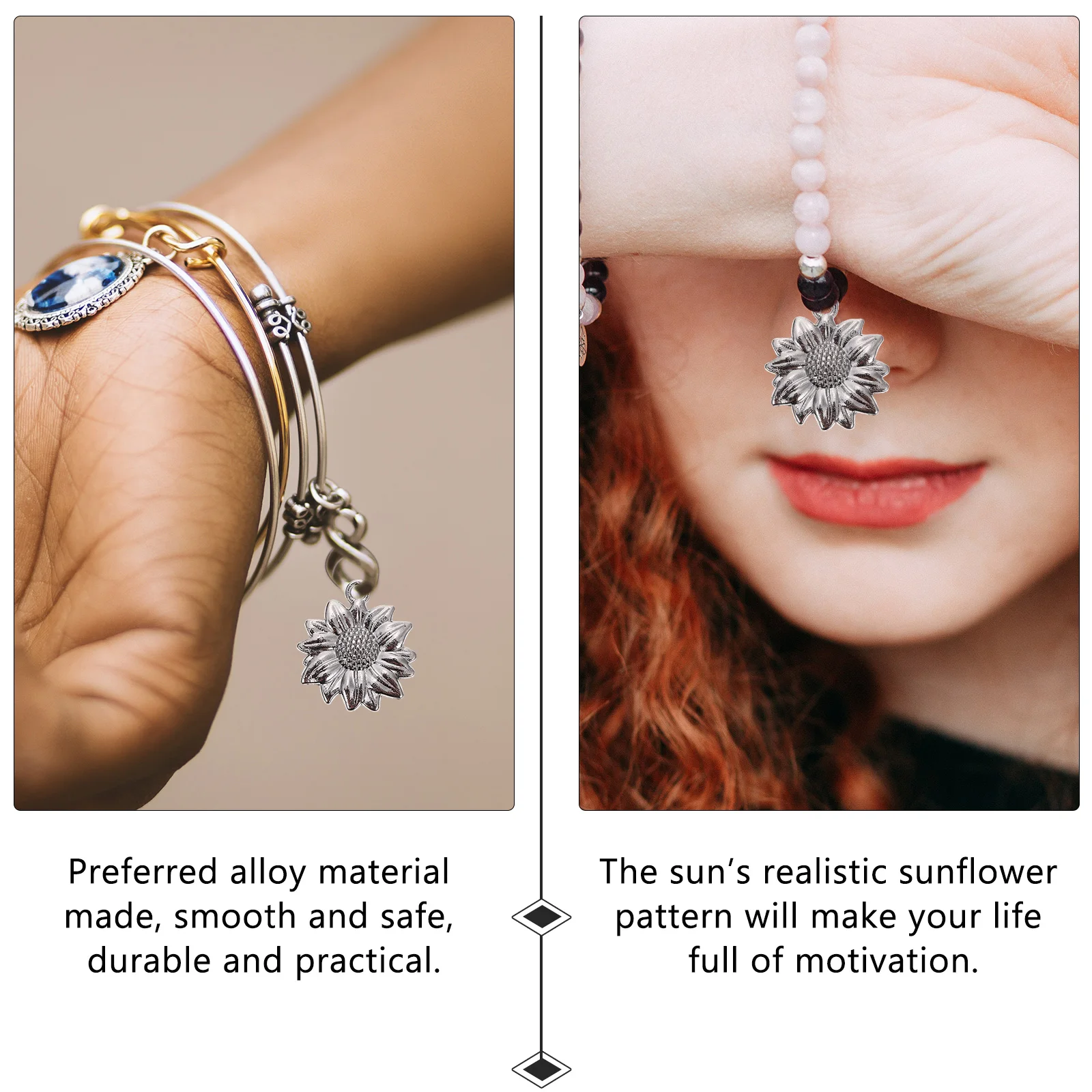 

100 Pcs Alloy Sunflower Jewelry Making Supplies Dainty Pendant Charm Cute Charms for Bracelet