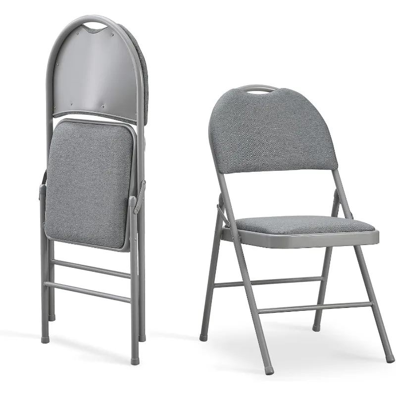 2 Pack Padded Folding Chairs Upholstered Foldable Chair with Ultra Thick Padded Seat Comfortable Metal Chairs Indoor