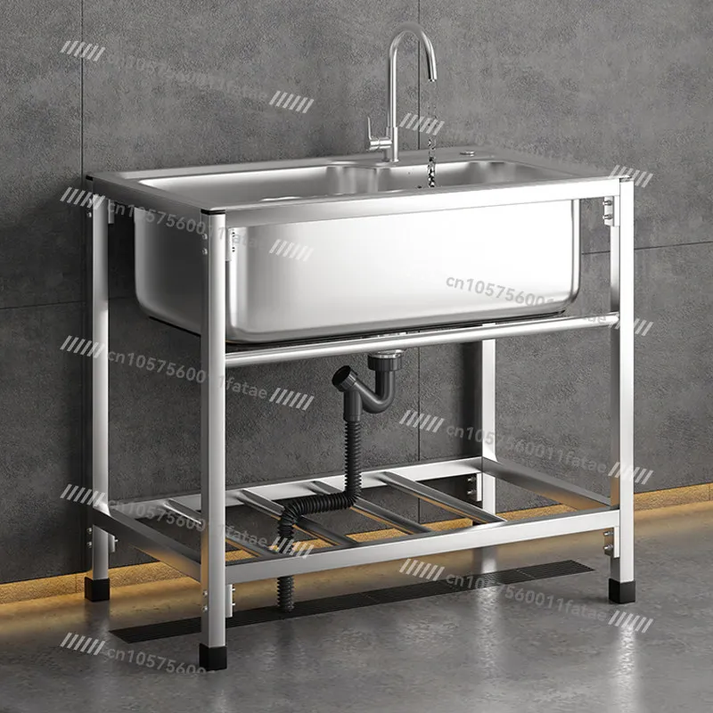 

Кухонная мойка из утолщенной нержавеющей стали 304 с большой одинарной чашей и кронштейном