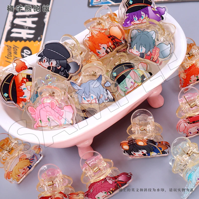 Sakuma Ritsu Tsukinaga Leo Tomoe Hiyori Acrylic Cute Grab Clip Hairpin Bangs Shark Clip Cosplay Headwear