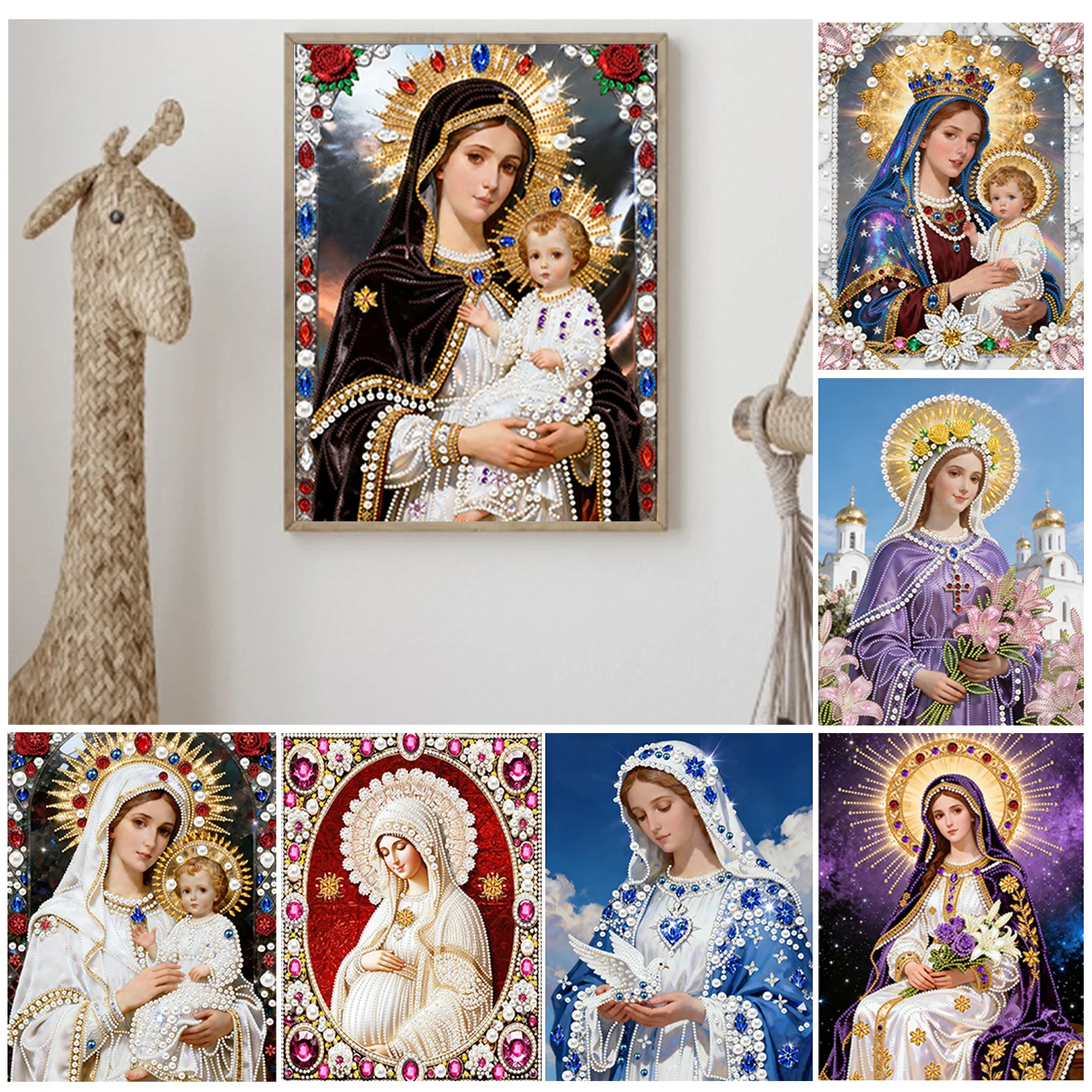 

Lady DIY Special Shape Drill Diamond Dots Pearl Gem Painting w/ Frame 30x40cm Diamond Art Pearl Painting Kit Home Decor