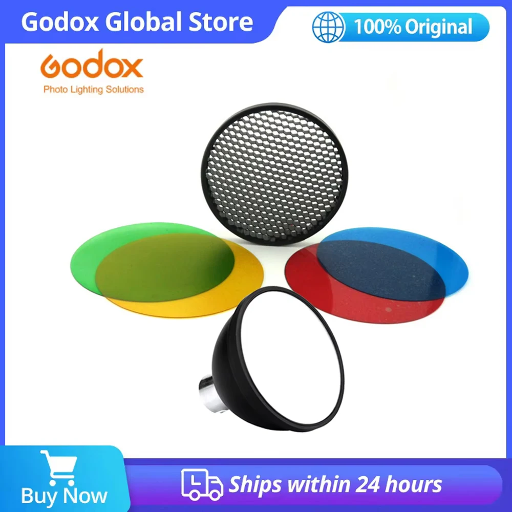 Godox AD-S11 Farbfiltergels, Wabengitter, AD-S2 Standard-Reflektor, Weicher Diffusor für Witstro AD360 II AD180 AD200 AD200Pro