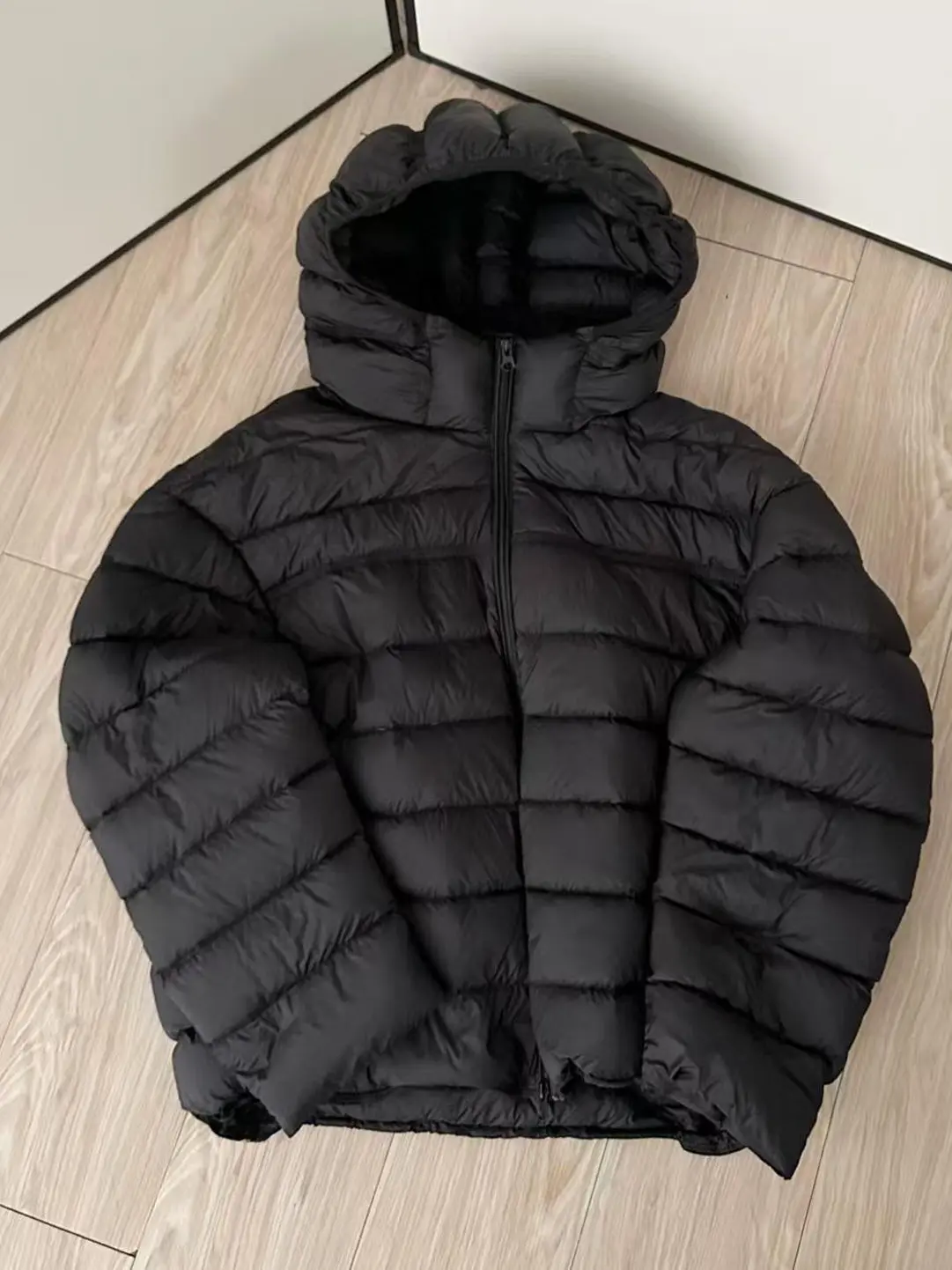 

Bla Hooded Thiened Cotton Jaet Women's Faion Simple Loose Matching Winter Outerwear Korean Sle Long Sve Zipper