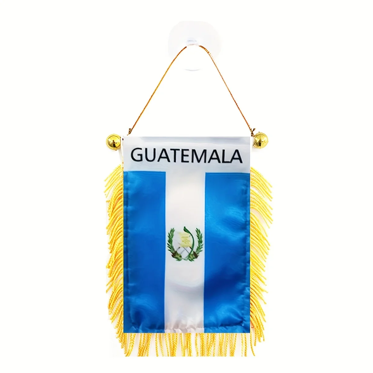 1pc/2pcs Guatemala Window Hanging Flag, 8x12cm Double Side Car Rearview Mirror Decor Fringed Hanging Flag With Suction Cup