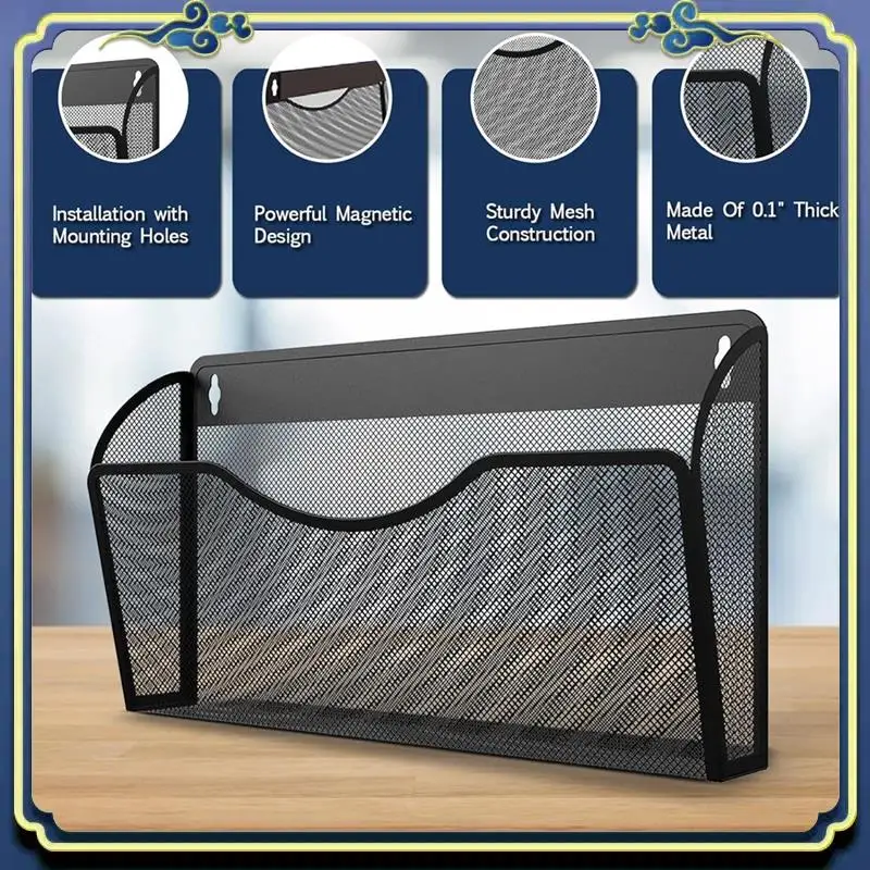 

Portable Magnetic File Holder Capacity Office Hanging Magazine Rack For Refrigerator, File Cabinets