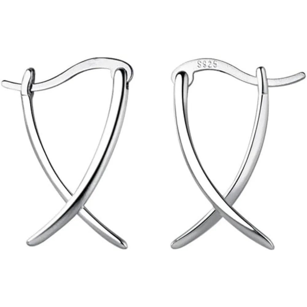 

Серьги-кольца из стерлингового серебра 925 пробы X для женщин и подростков, минималистичные обручи-обручи