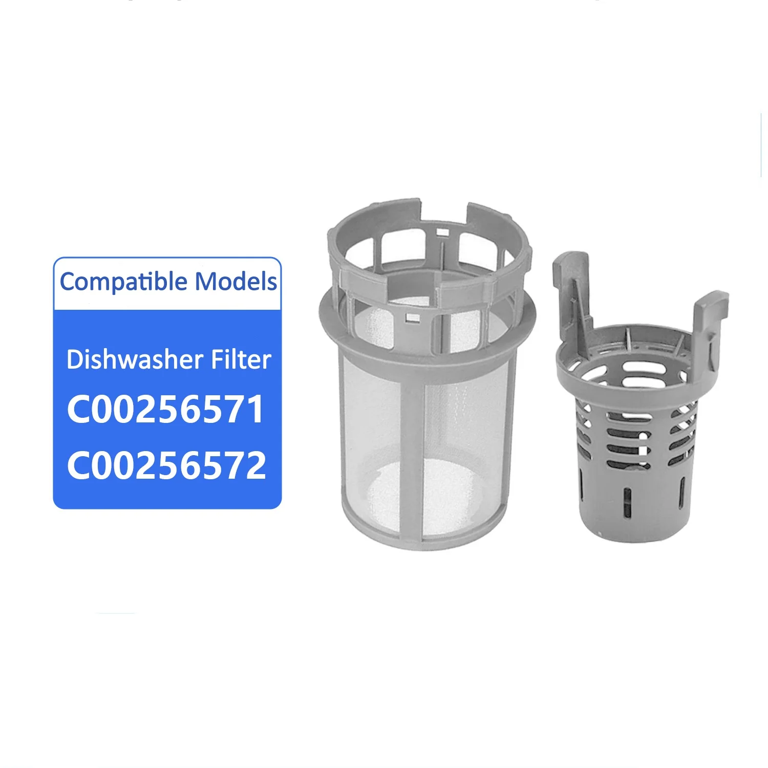 1 Set Dishwasher Central Drain Mesh Filter Complete Unit Compatible with Whirlpool Ariston/Indesit/Hotpoint C00256571 C00256572 - view 4