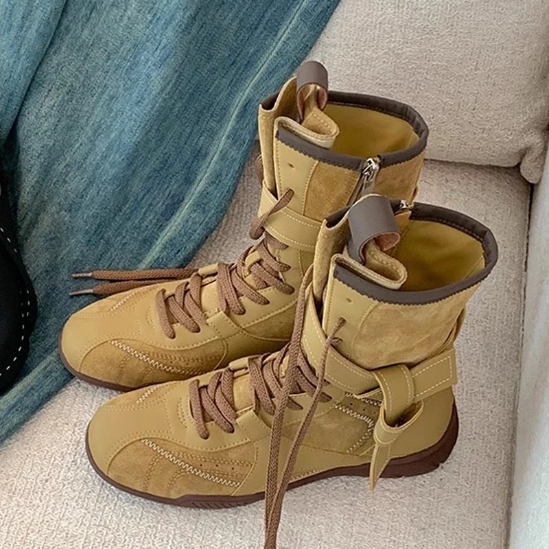 

Eilyken/2025 новые зимние модные дизайнерские ботильоны с круглым носком, женские удобные ботинки на низком каблуке с застежкой-молнией в стиле панк на шнуровке