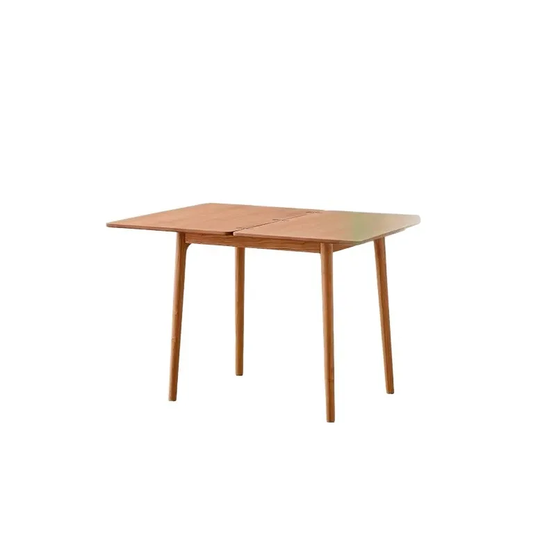 Solid wood dining table, foldable, Nordic small square table, cherry wood