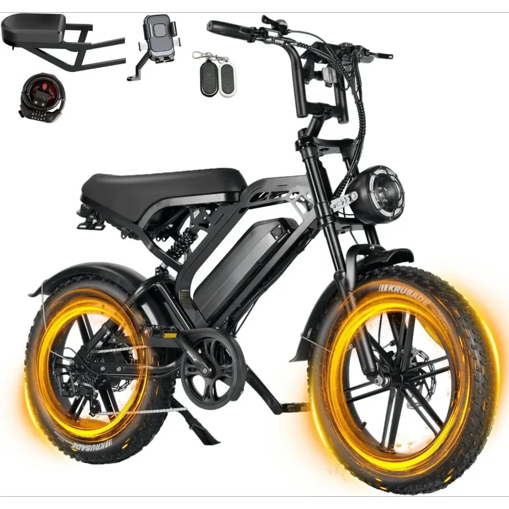 

Электрический велосипед V20, высокоскоростной двигатель 750 Вт/1500 Вт, аккумулятор до 33 миль в час, 48 В, диапазон 15,6 Ач/18,2 Ач, 35–80 миль для взрослых и подростков