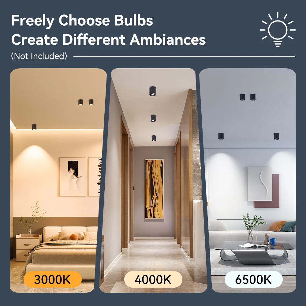 Replaceable Bulb Downlights GU10 Kitchen Spot Light LED Ceiling Lamp Luminaire Indoor Led Spotlight for Bedroom Living Room Shop