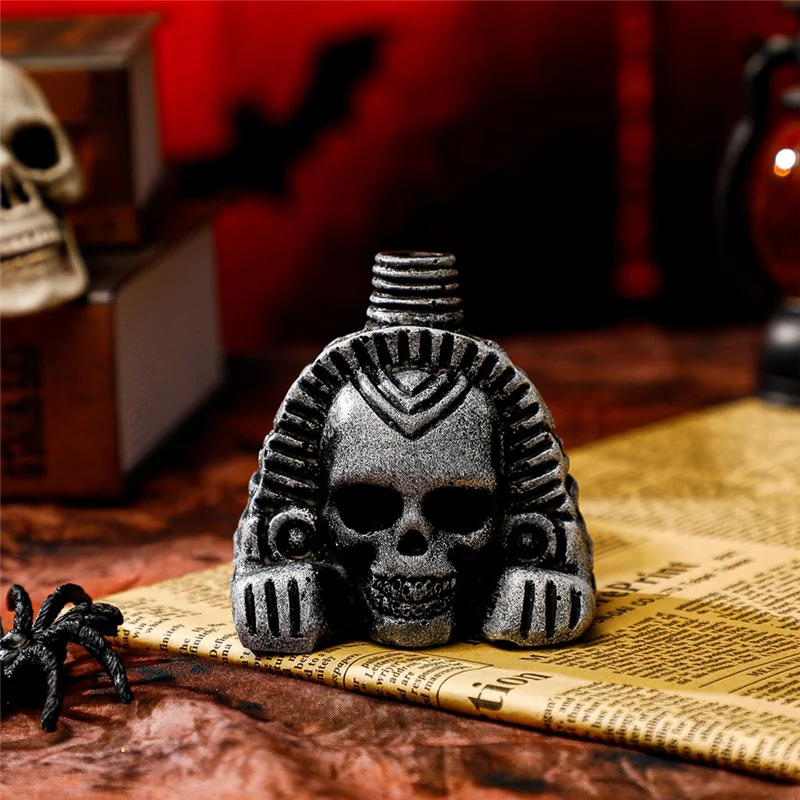 CYGJ-Cabeza de Calavera de resina, regalo de Halloween, silbato de muerte azteca, fantasma, accesorio de ruido aterrador para fiesta