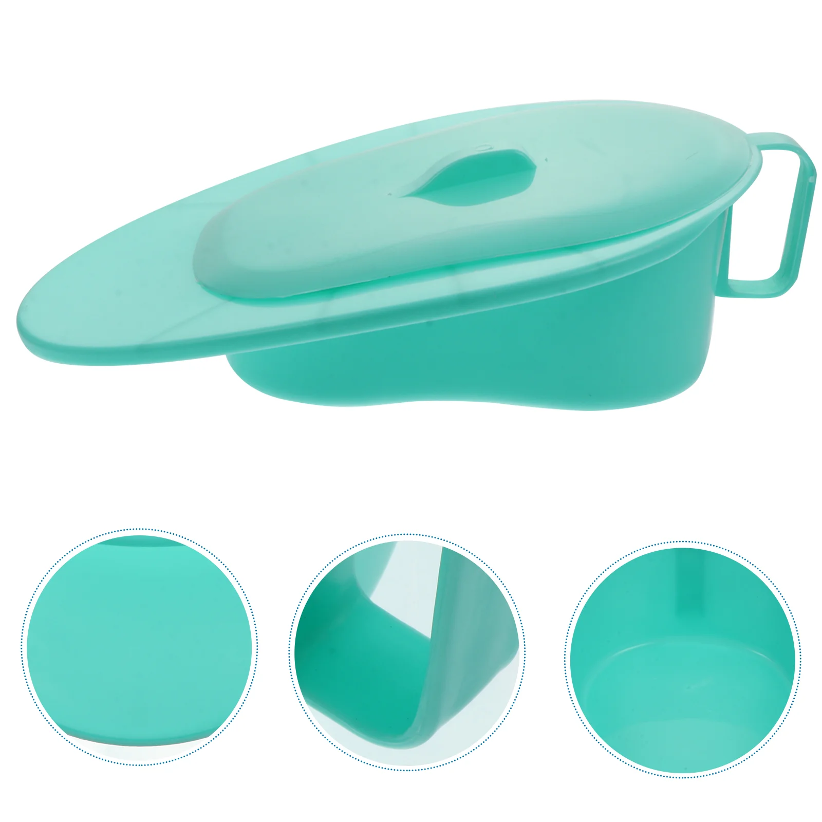 

Portable Bedpan Lid Lightweight Sturdy Plastic Elderly Patient Urinal for Men Women Nursing Bedridden Commode Anti