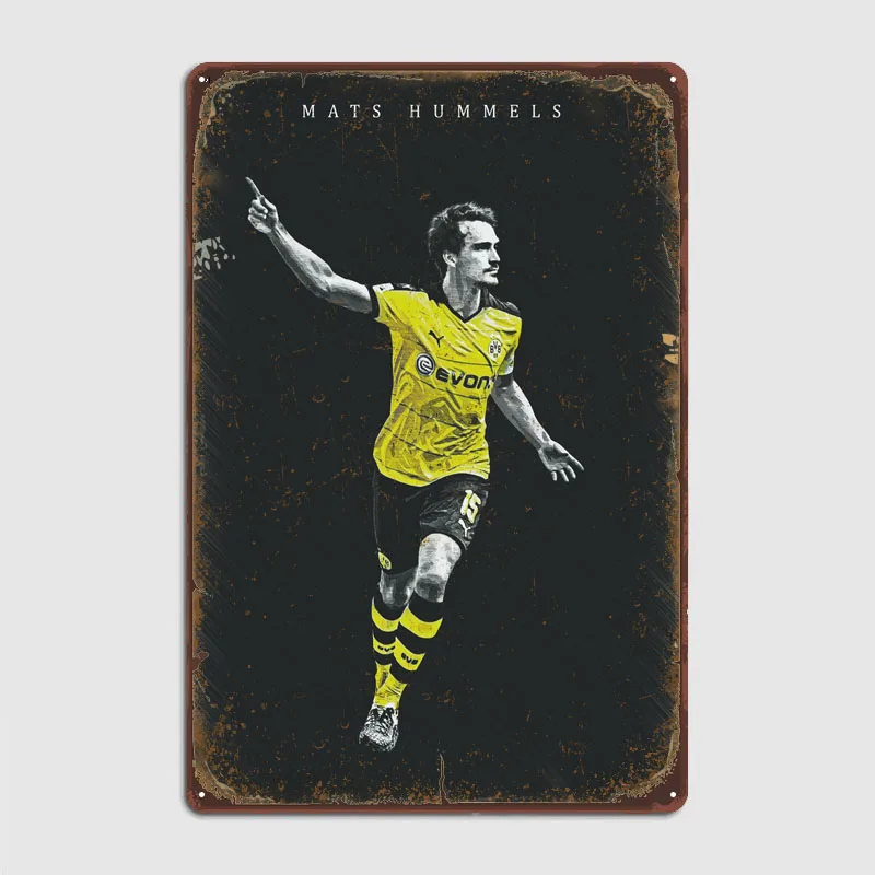 Mats Hummels Dortmund Poster Room Decoration Vintage Metal Tin Signs for Pub Club Wall Decoration Man Cave Customized Tin Plaque