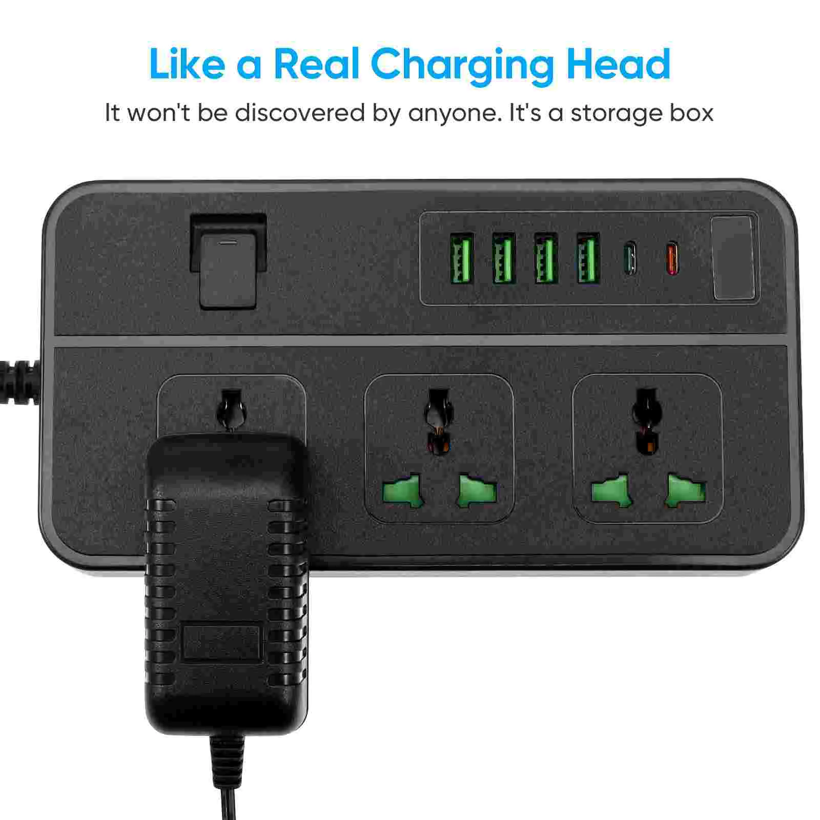 Simulated Charging Plug Hidden Money Box Artificial Safe Holder Storage Wall for Cash Chargers