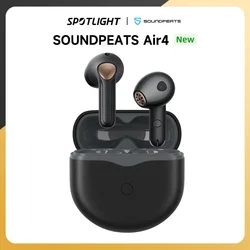 SoundPEATS-Air4 Earbuds sem fio, Bluetooth 5.3, QCC3071, aptx Adaptive Lossless,6 microfones, híbrido Active cancelamento de ruído fones de ouvido