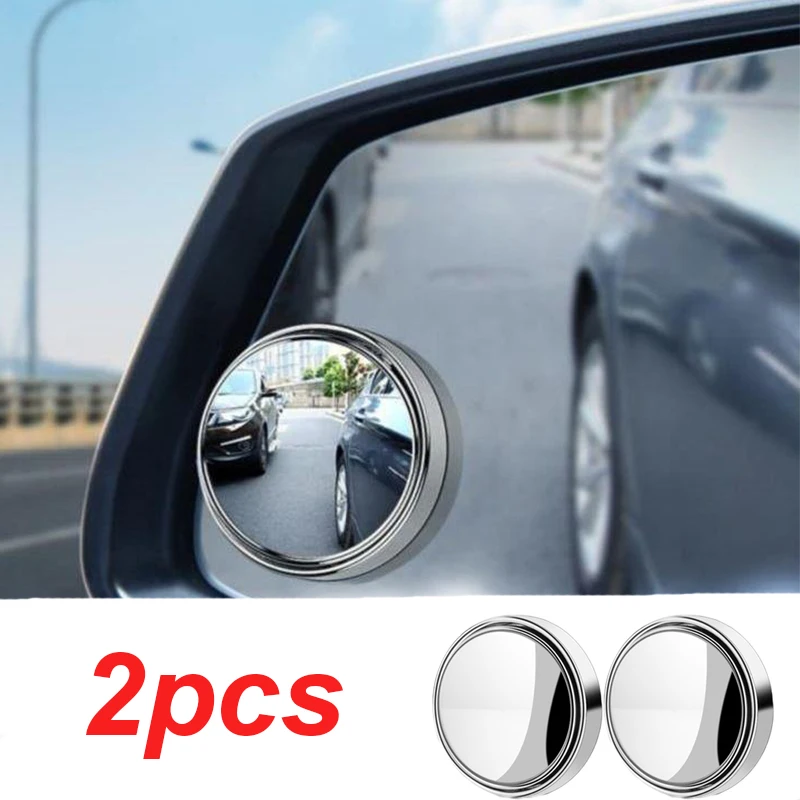 360 Degree Car Blind Spot Rear View Mirror Wide Angle Adjustable Small Round Mirror Car Reverse Auxiliary Rearview Convex Mirror