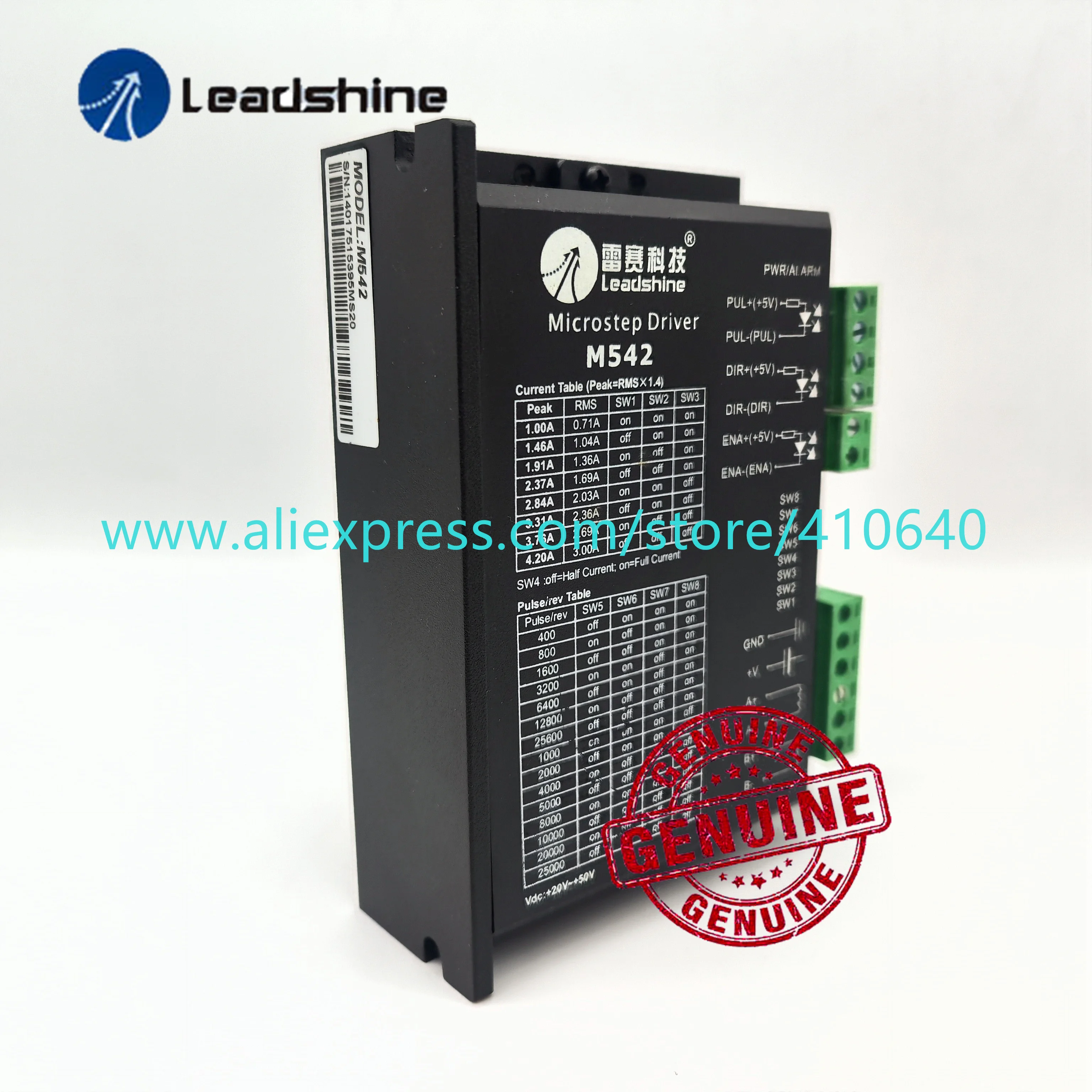 

Leadshine M542 2-Phase Stepper Drive with 20-50VDC Voltage and 1.0 to 4.2A Current Pure Sinusoidal Current Control more reliable