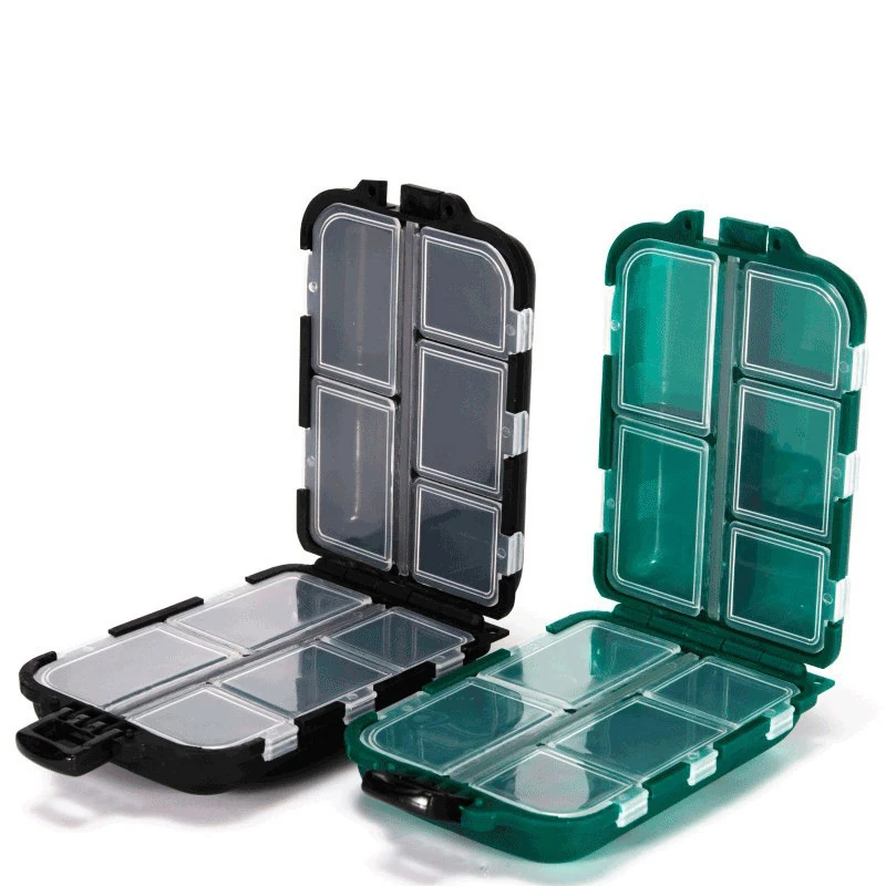 

Fishing Tackle Box Fishing Accessories Lure Hook Storage Case Double Sided Fishing Tool Organizer 10 Compartments Bait Boxes