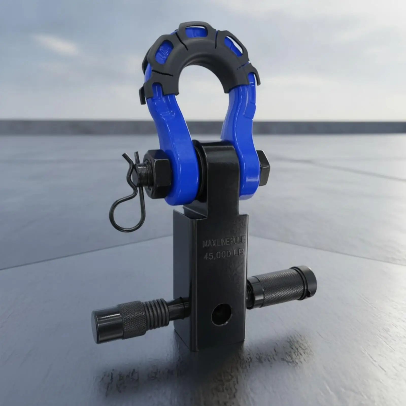 45000 Lb Capacity Vehicle Tow Hook Recovery Point for Trucks Suvs with Threaded Coupler Pin Lock