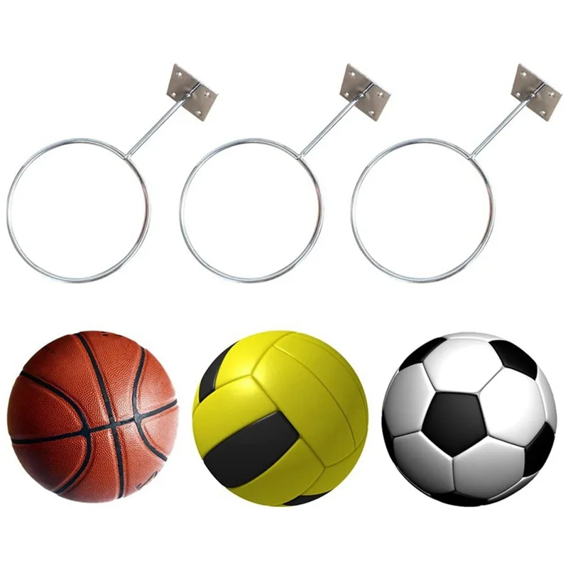 

ABHS-4 Pcs Wall Mount Sports Ball Holder Display For Medicine Ball, Basketballs, Volleyballs, Soccer Storage Rack