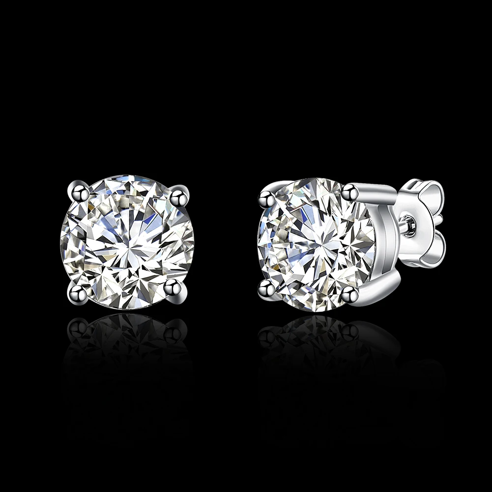 

Hot sale Fine 925 Sterling silver diamond stud earrings for women fashion Charm party wedding classic jewelry Holiday gifts