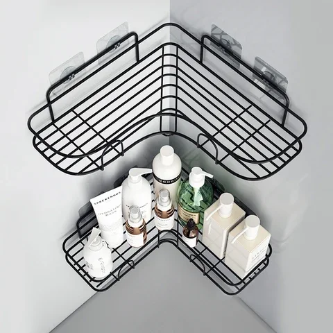 

Bathroom Shelf Organizer Metal Shower Shelf Storage Rack Corner Frame Wall Mount Shampoo Storage Holder Bathroom Accessories