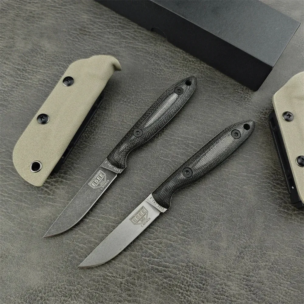 

Новый нож ESEE с фиксированным клинком из стали D2, рукоять из льняной микарты, для охоты, выживания, кемпинга, туризма, EDC-инструмент, подарок для мужчин, модель 2026 года