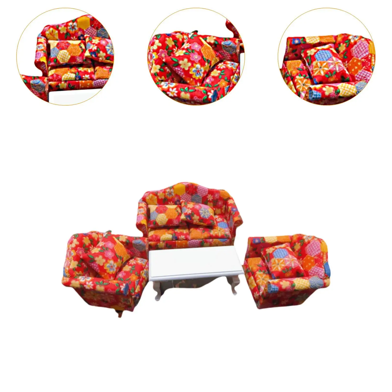 1/12 スケールドールハウスソファドールハウス装飾写真小道具 DIY 装飾ギフトリアルな