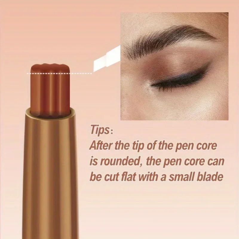 Donkerbruine wenkbrauw tattoo pen 4-punts wenkbrauwpotlood Waterdicht langdurig voorhoofdpotlood Cosmetisch