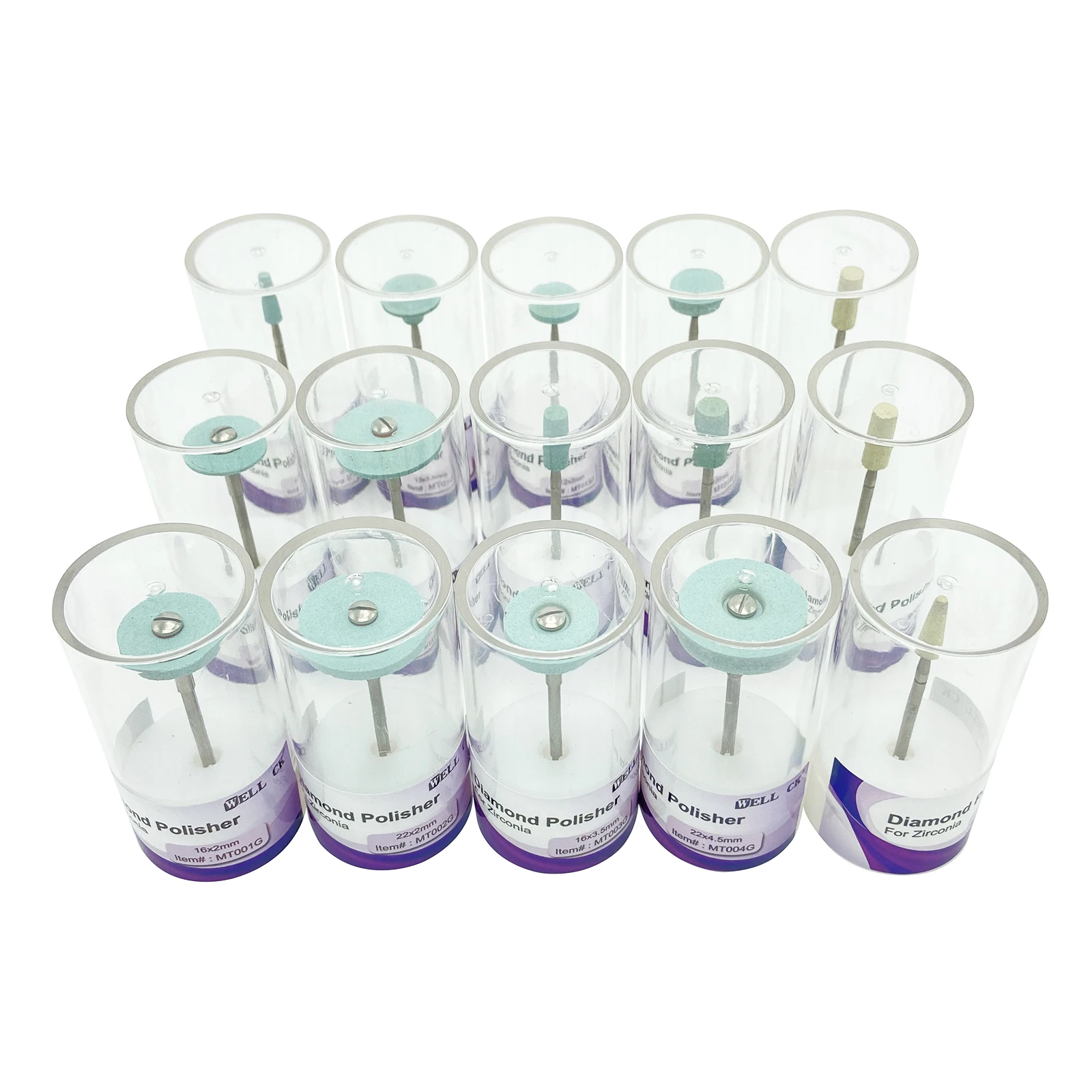 WellCK 1pcs Dental Ceramic Diamond Polishing Head Grinder Zirconia Porcelain Shank Diameter-2.35mm