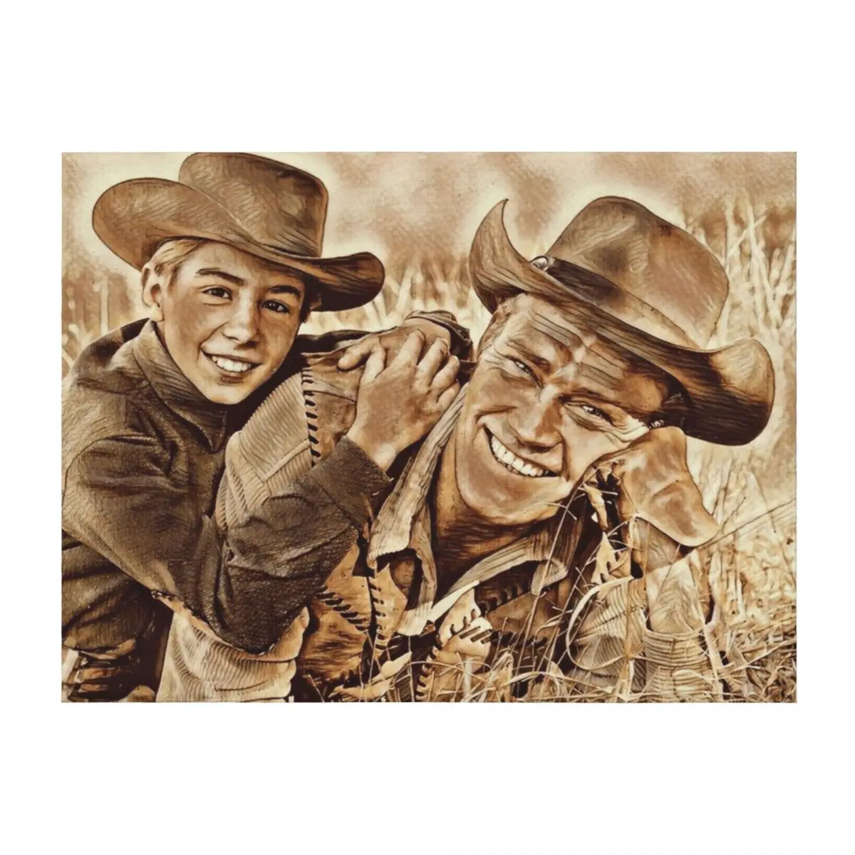 

The Rifleman -- Home On The Range -- Coffee Throw Blanket bed plaid warm for winter cosplay anime funny gift Blankets