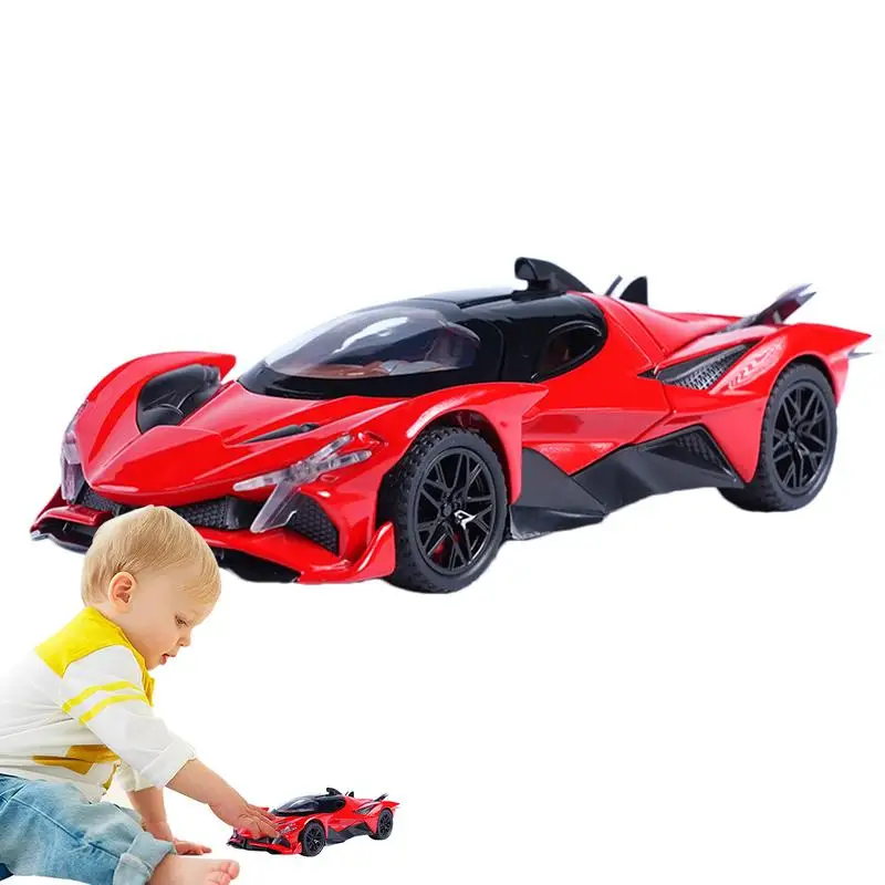 

Collectible Race Car Car Alloy Sports Model Figure Toy Racing Vehicle For Kids With Openable Doors And Tail Wings