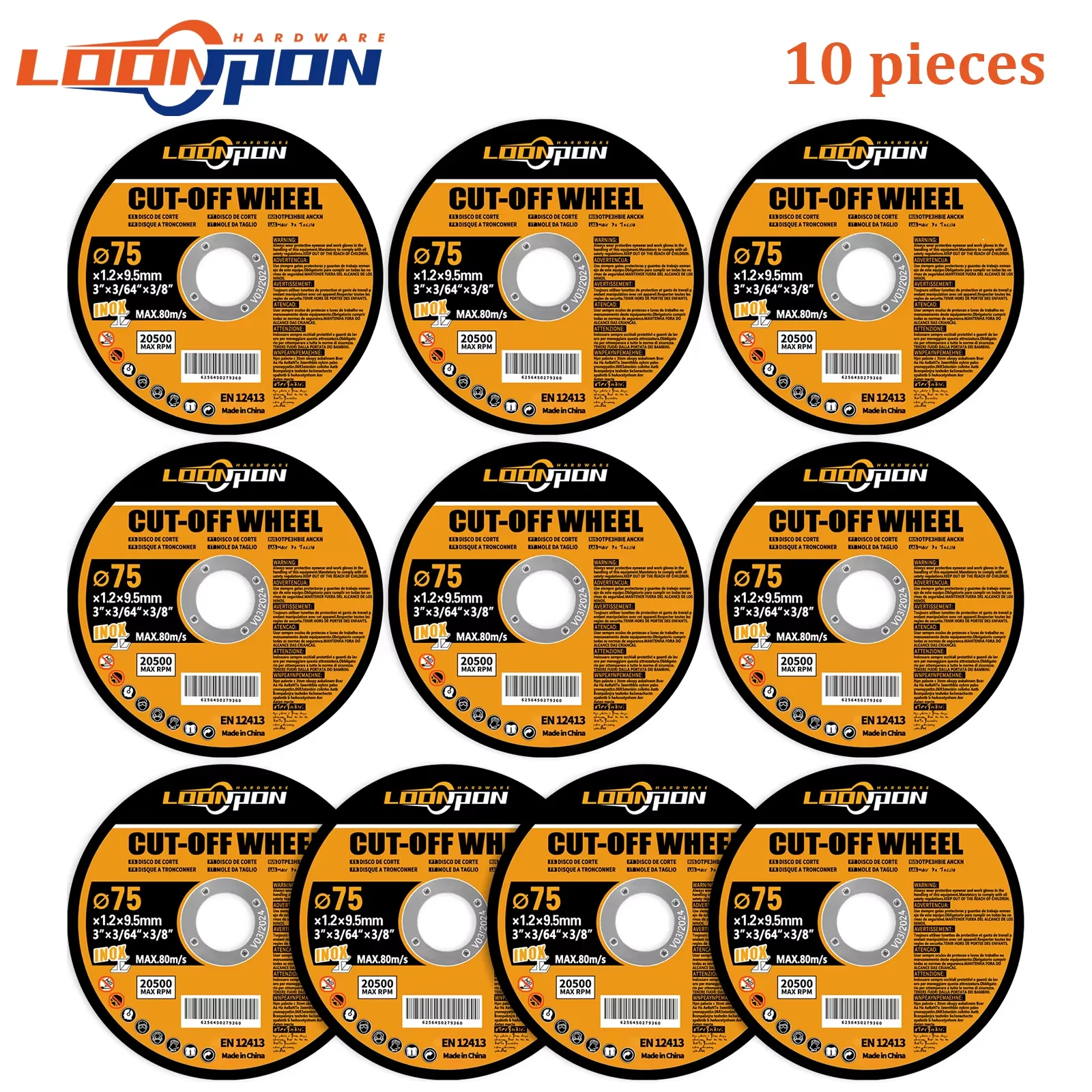 Loonpon 3inch/75mm Metal Cutting Disc Cut Off Wheels Circular Saw Blade Grinding Discs Angle Grinder Wheel For Stainless Steel