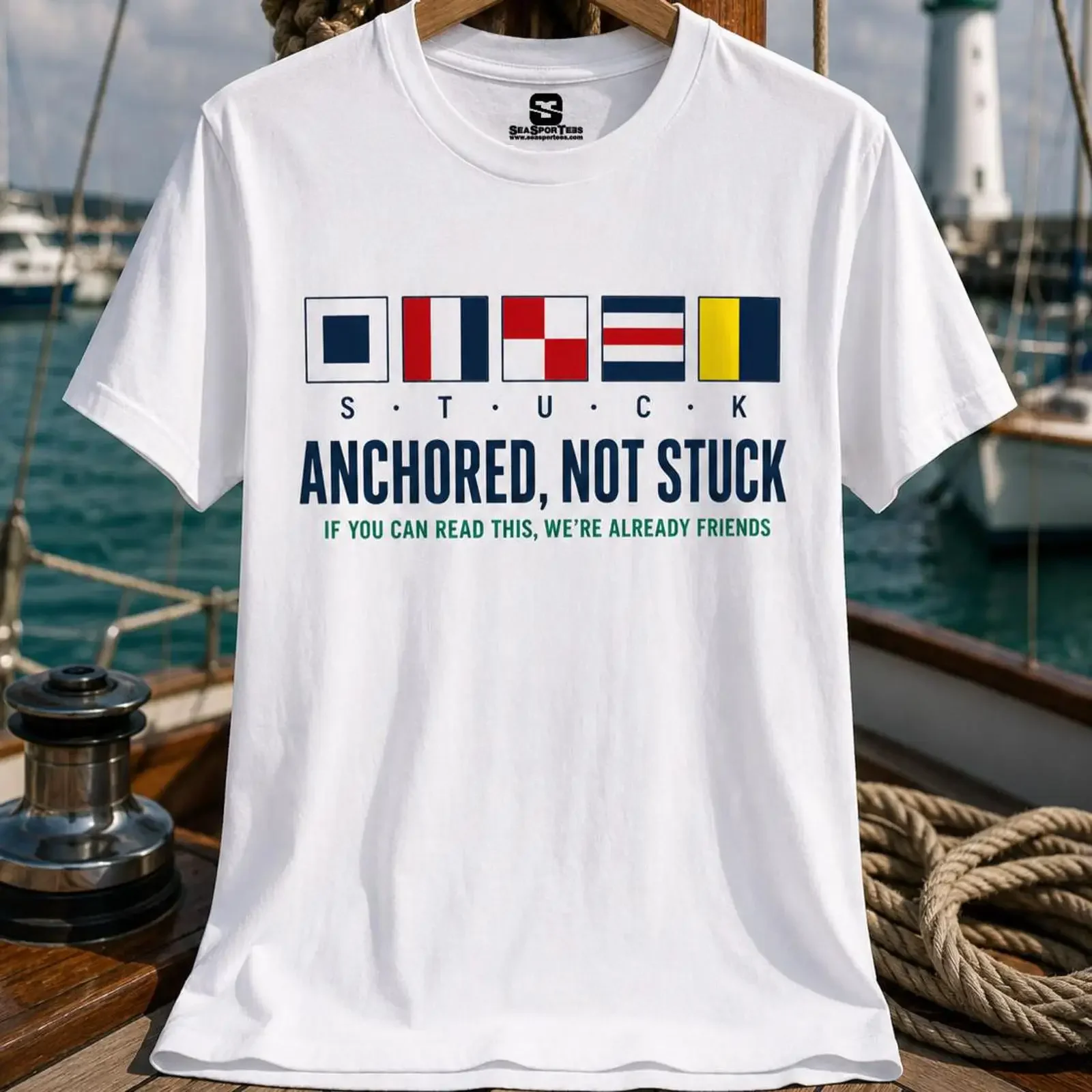Funny Nautical Sailor T Shirt Signal Flag for Boat Owners Sailing Lovers vintage Washed fashion Breathable streetwear