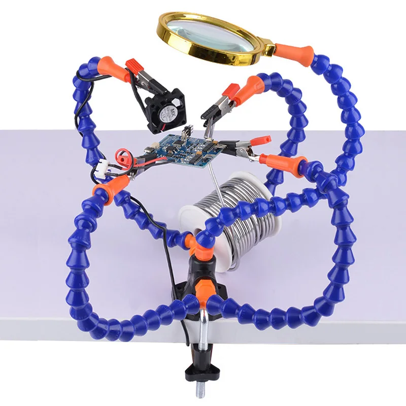 Table Clamp Soldering Station With 5 Flexible Arms Soldering Iron Holder PCB Welding Repair Tools Vise Hand Welding Station