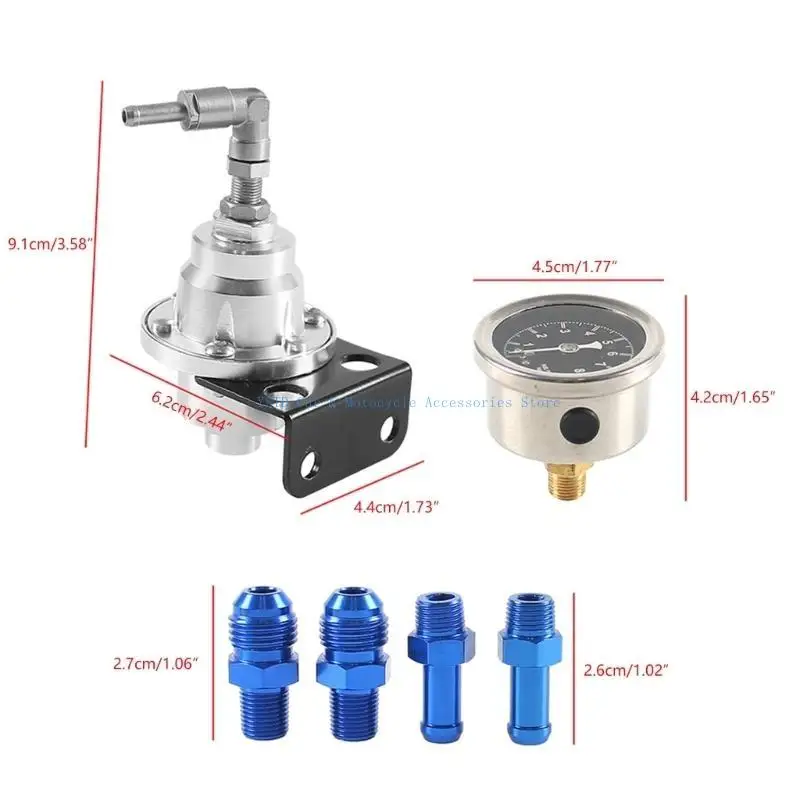 L5BC Universal AutoFuel Druckregler Kompressor mit Messgerät Aluminium