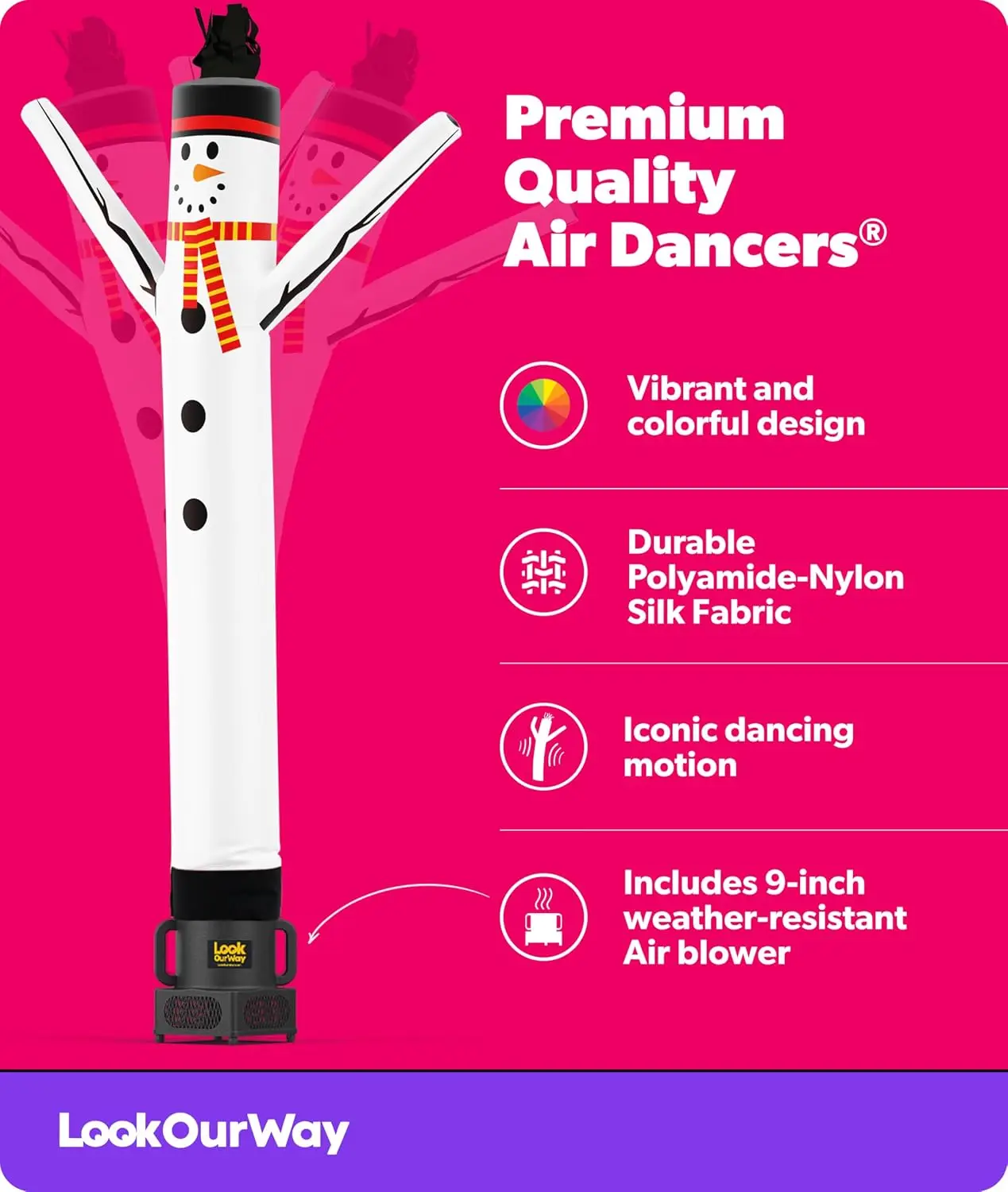 7ft Tall Air Dancers Inflatable Tube Man Wacky Waving Christmas Inflatables with Blower for Outdoor Holiday Decorations