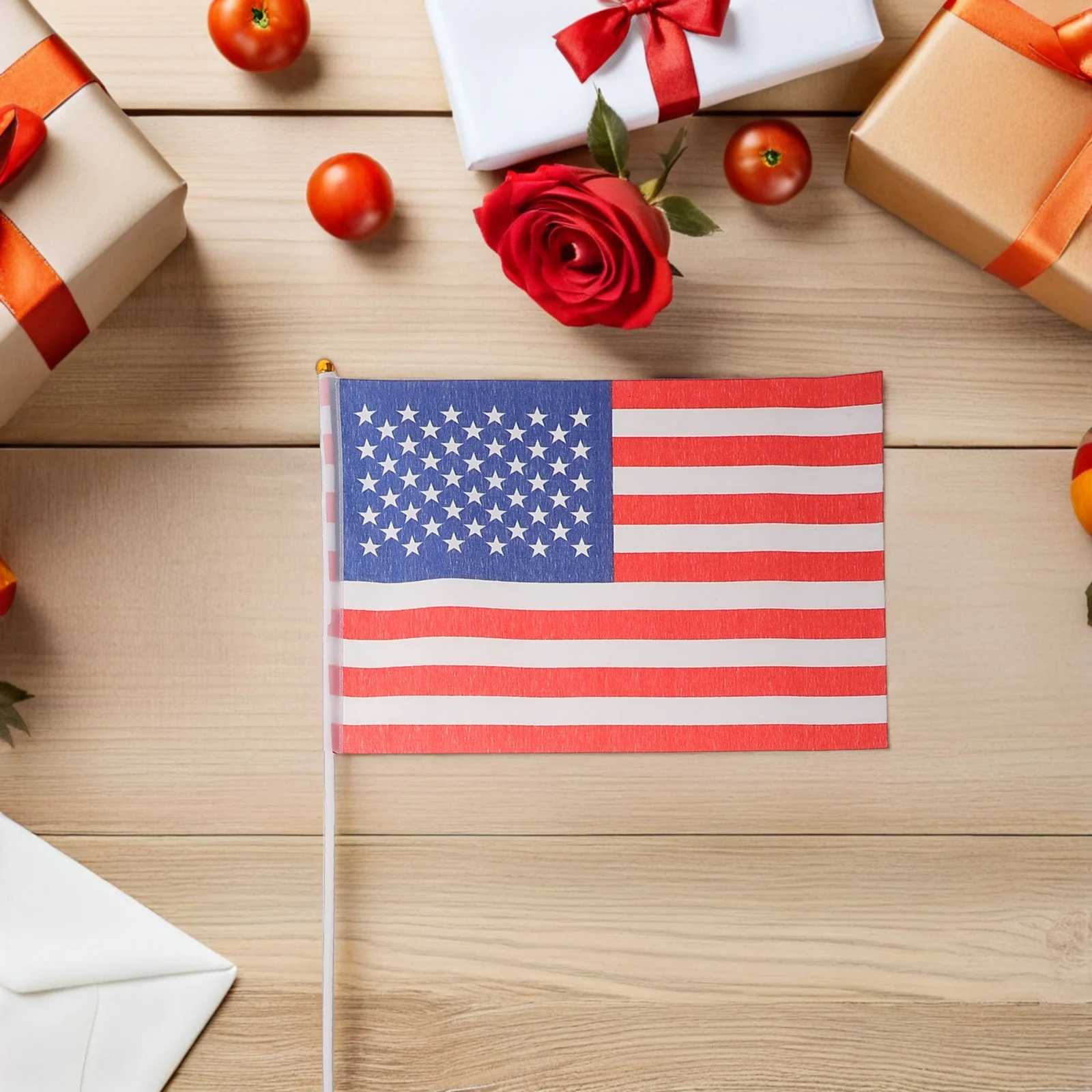 20Pcs Small American Flags on Sticks Handheld Mini Usa Flags for 4Th of July Veterans Day Memorial Day Patriotic Events Outdoor