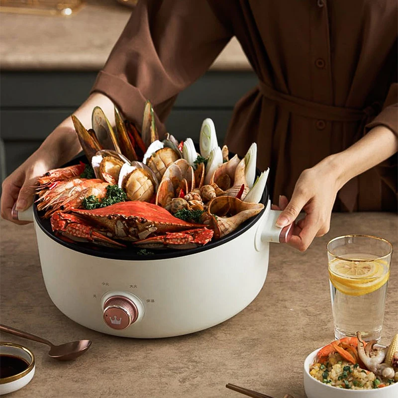 التدفئة الكهربائية إناء/ قدر صغير 3 لتر متعددة الوظائف طباخ كهربائي عنبر المنزل الكل في واحد وعاء