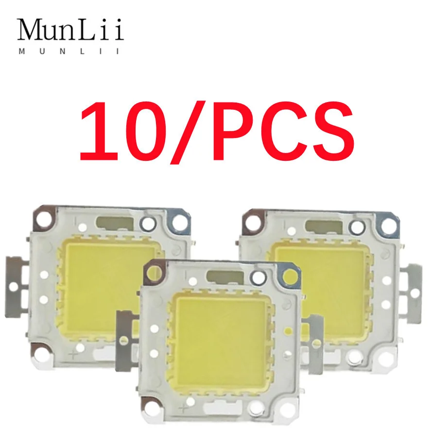 

MunLii 10/PCS High Brightness LED Beads Chip 10W 20W 30W 50W 100W LED COB Chip White Warm White for DIY Flood Light Spotlight