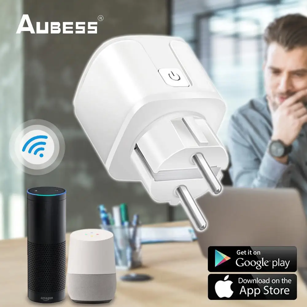 

Tuya 16A EU Wi-Fi Smart Plug с монитором мощности Smart Life APP Таймер Дистанционная умная розетка через дом Alexa Yandex Alice