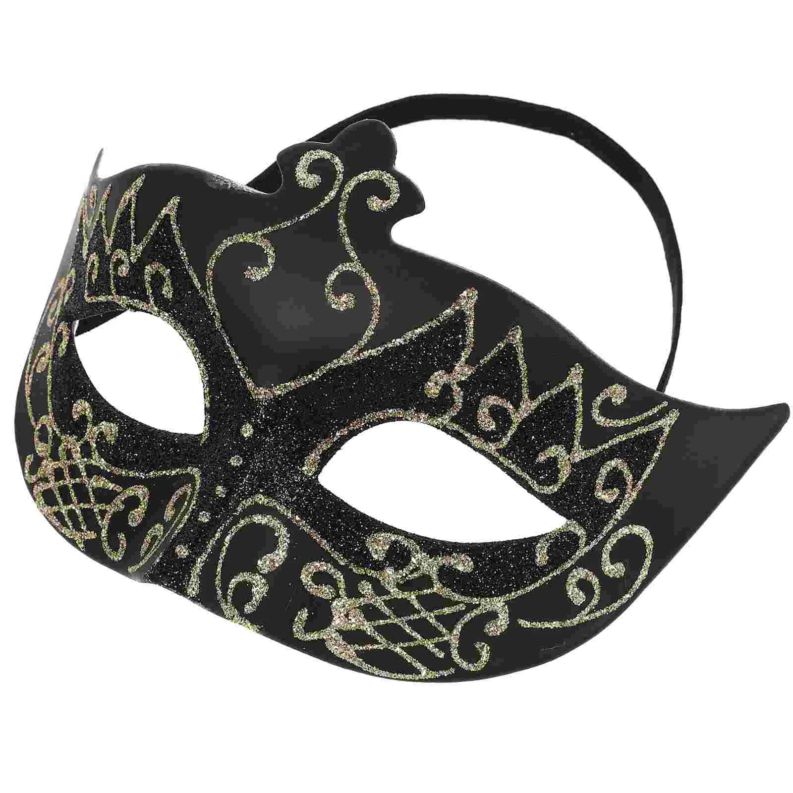 

Wedding Party Mask Fancy Dress Men's Painted Halloween Black Masquerade Man