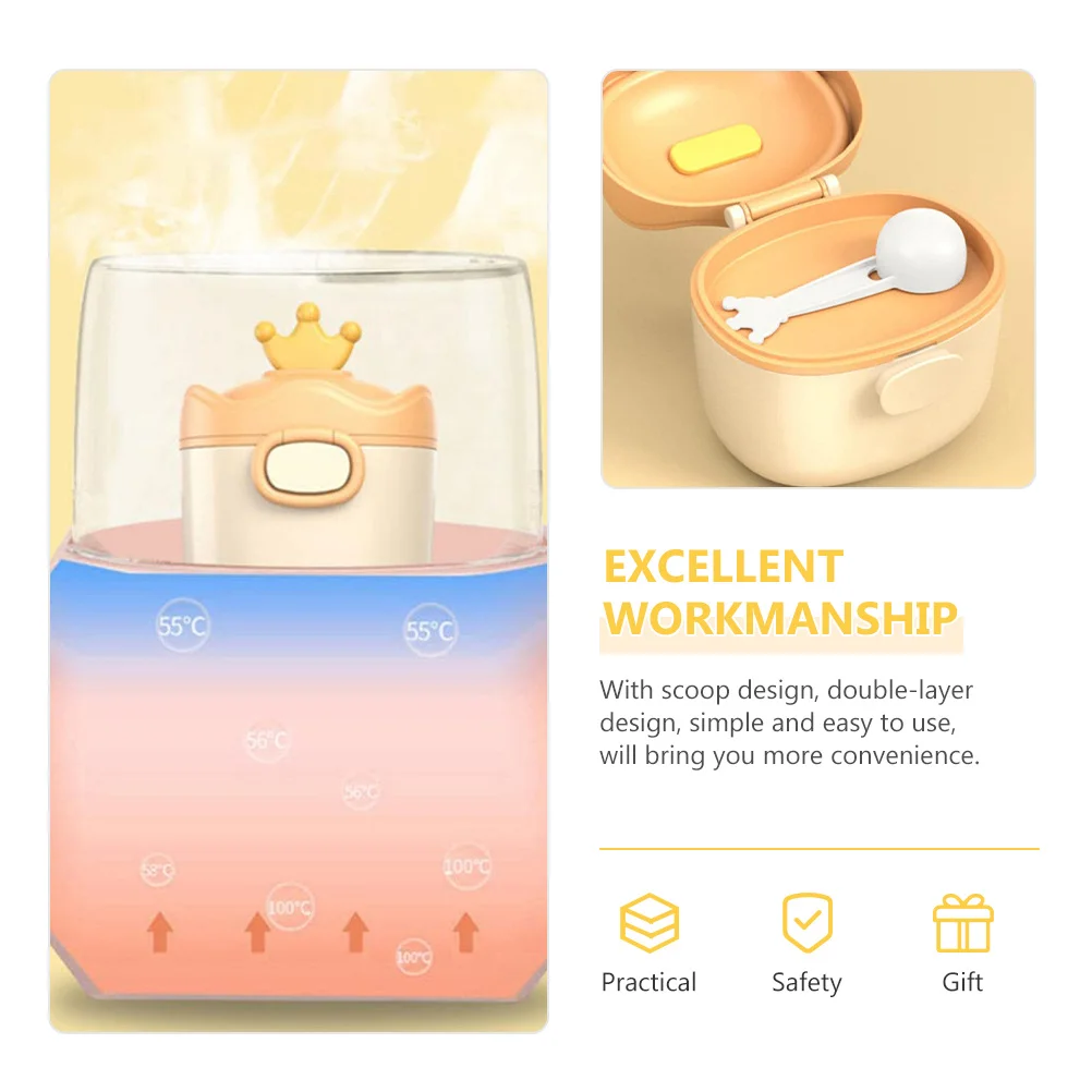 

Baby Formula Dispenser Portable Milk Powder Storage Container Leak-Proof With Scoop Double Layer Design Travel Friendly