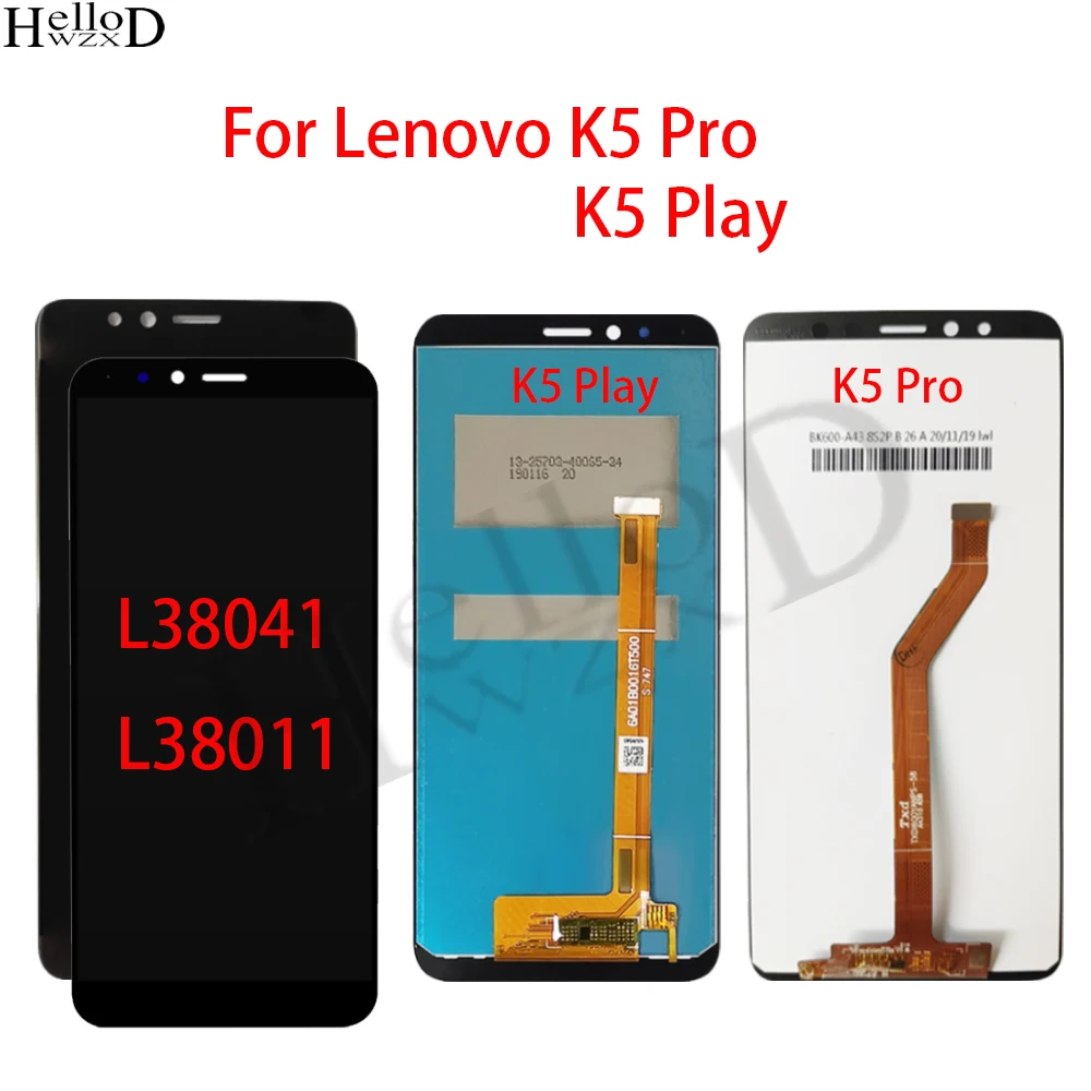 LCD Display For Lenovo K5 Play L38011 / K5 Pro L38041 LCD Display Touch Screen Sensor Digitier Assembly Replacement