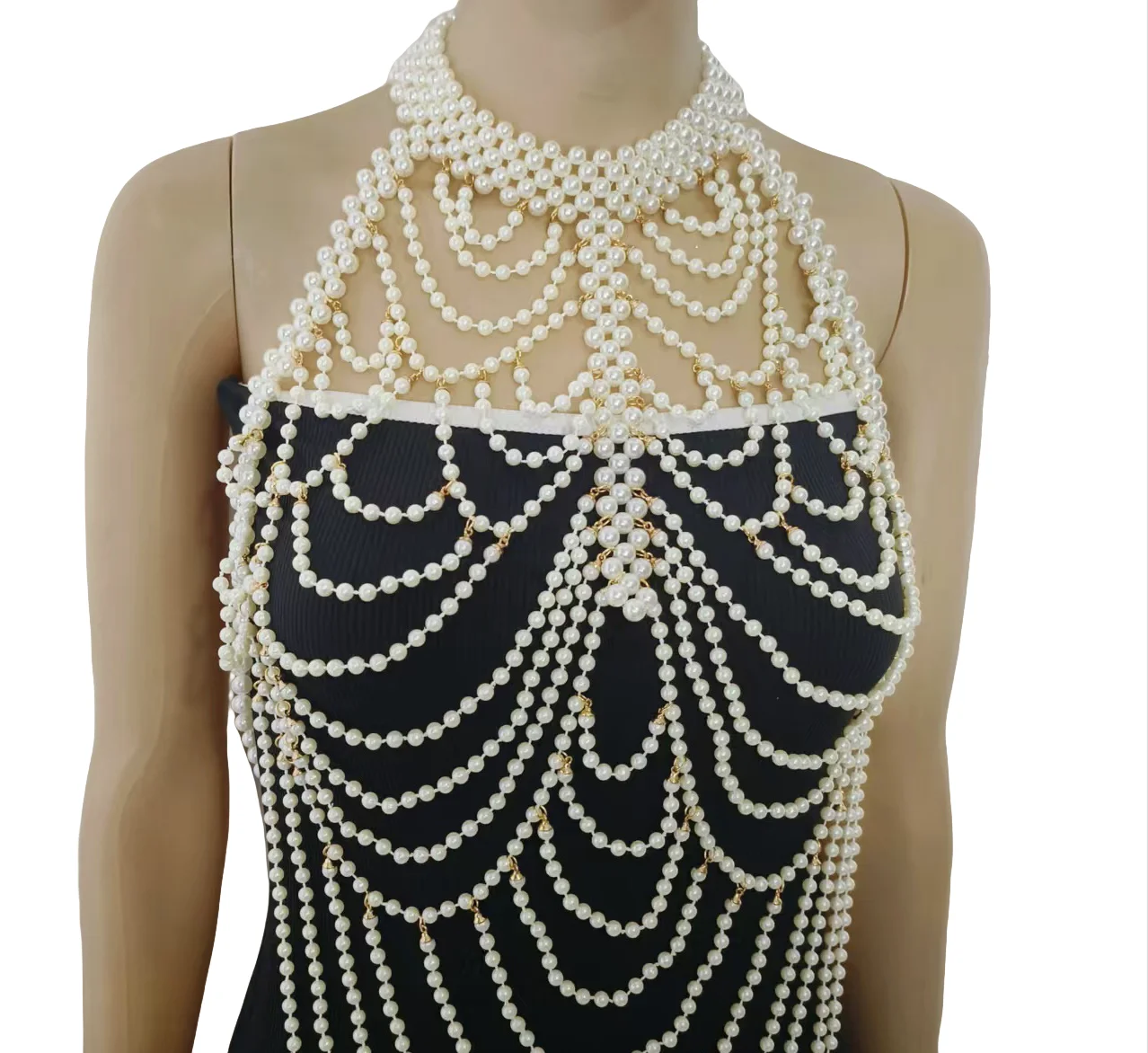 Body Chain Woman Sexy Bra Chain Multilayer Totally Hand-made String Of Beads Bikini Chest Chain Night Club Body Jewelry