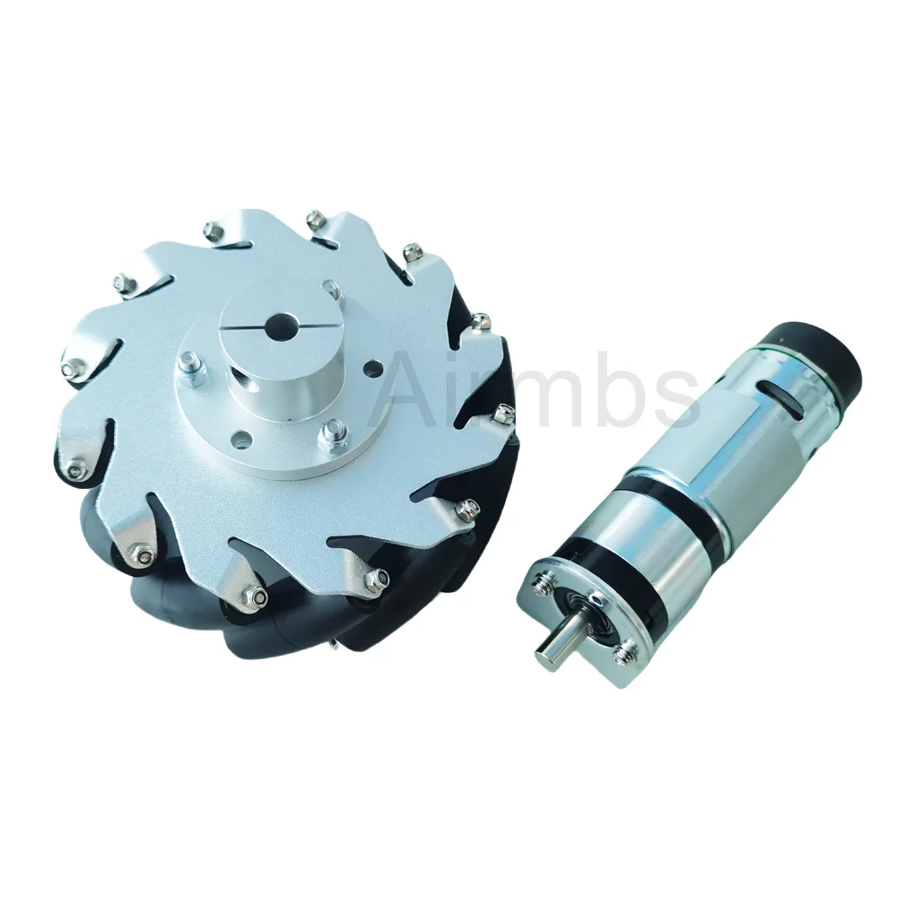 60KG Load 4WD 127mm Omni Mecanum Wheel with 24V 120W DC Motor Speed Encoder Motor for Arduino Robot Car