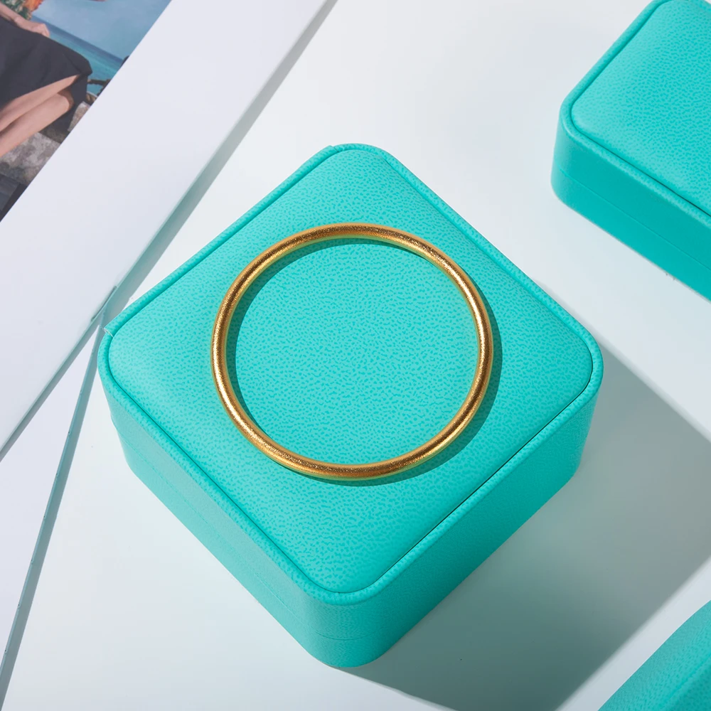 New round corner PU jewelry box ring earrings necklace storage box display jewelry jewelry high-grade leather packaging