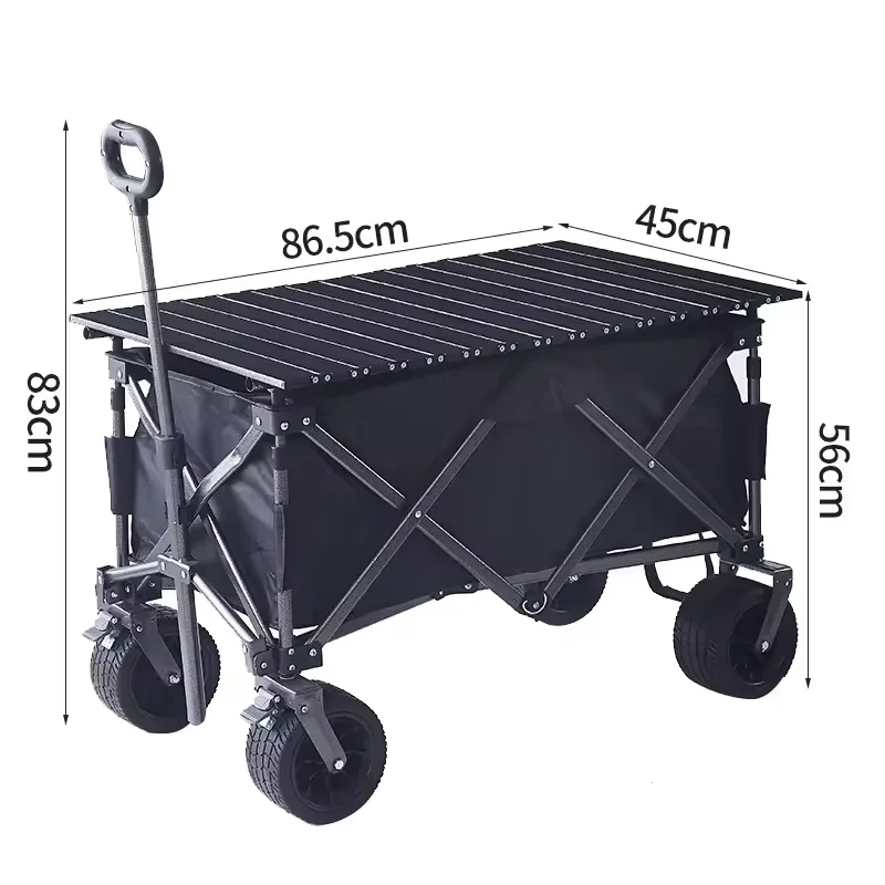 Metal Garden Stroller Hand Cart Portable Folding Outdoor Wagon Trolley Foldable Beach Trolley Utility Camping